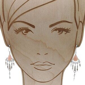 Vintage Sterling Silver and Blush Pink Rose Quartz Teardrop Dangle Earrings